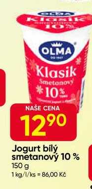 OLMA Jogurt bílý smetanový 10% 150 g