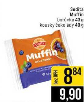 Sedital Muffin borůvka 43 g kousky čokolády 40 g
