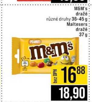 M&M's dražé různé druhy 36-45 g Maltesers dražė 37 g