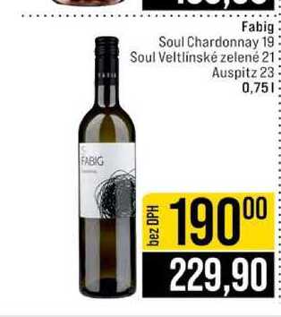 Fabig Soul Chardonnay 19 Soul Veltlínské zelené 21 Auspitz 23 0,75l