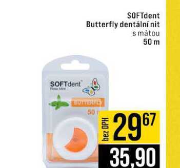 SOFTdent Butterfly dentální nit smátou 50 m 