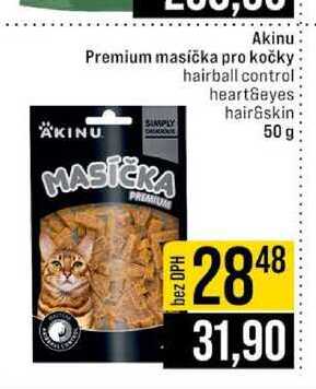 Akinu Premium masička pro kočky hairball control: heart&eyes hair&skin 50 g