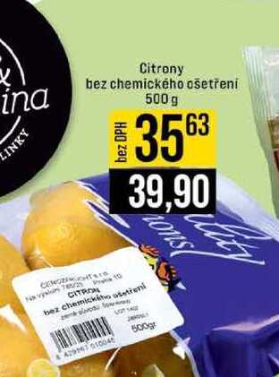 Citrony bez chemického ošetření 500 g 