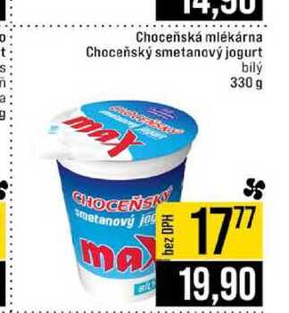 Choceňský smetanový jogurt bilý 330 g 