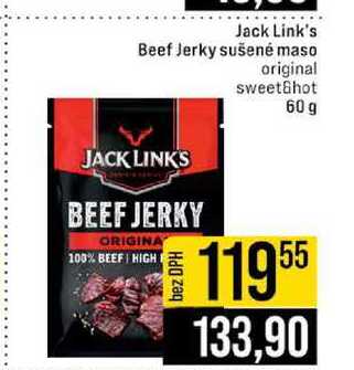 Jack Link's Beef Jerky sušené maso original sweet hot 60 g