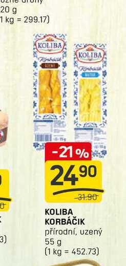 KOLIBA KORBÁČIK přírodní, uzený 55 g 