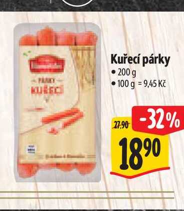   Kuřecí párky 200 g  