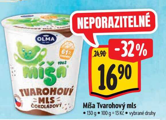   Míša Tvarohový mls  130 g 