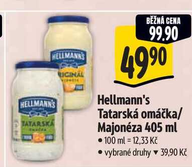  Hellmann's Tatarská omáčka/ Majonéza 405 ml  