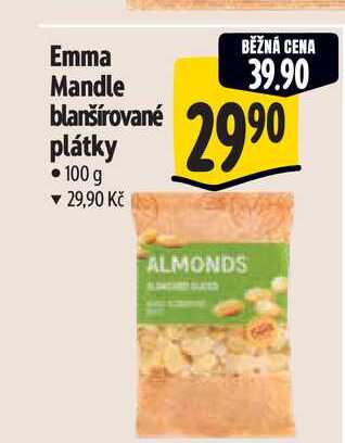 Emma Mandle blanšírované plátky  100 g 
