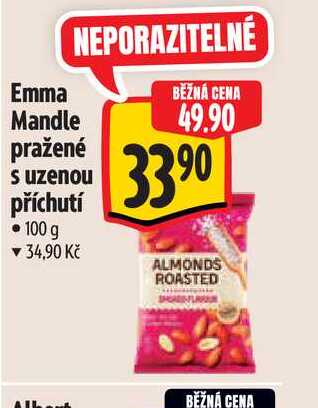 Emma  Mandle pražené s uzenou příchutí 100 g 