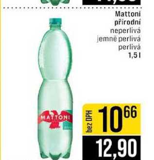 Mattoni přírodní neperlivȧ jemně perlivá perlivá 1,5l