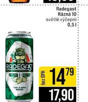 Radegast Rázná 10 světlé výčepni 0,5l