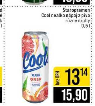 Staropramen Cool nealko nápoj z piva různé druhy 0,5l
