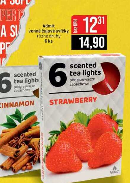 Admit vonné čajové svíčky různé druhy 6 ks 