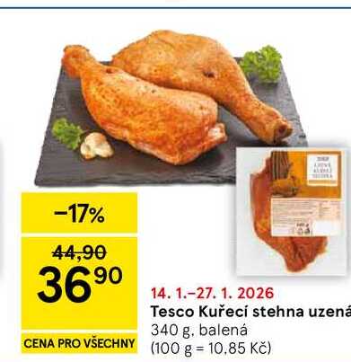 Tesco Kuřecí stehna uzená, 340 g 