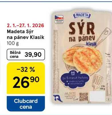 Madeta Sýr na pánev Klasik, 100 g 