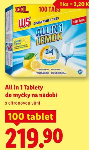 All in 1 Tablety do myčky na nádobí, 100 tablet