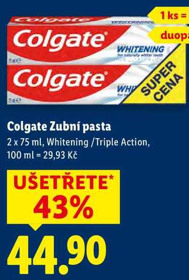 Colgate Zubní pasta, 2x 75 ml