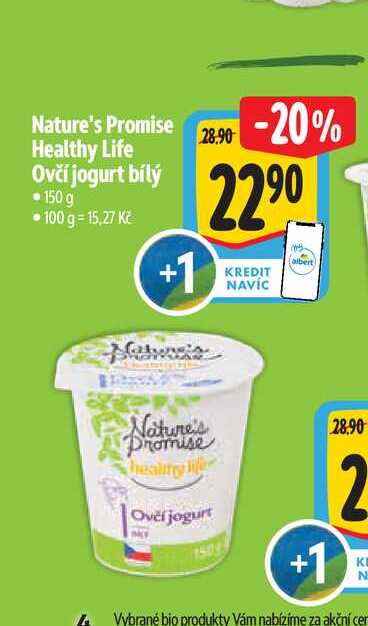 Nature's Promise Healthy Life Ovčí jogurt bílý 150 g 