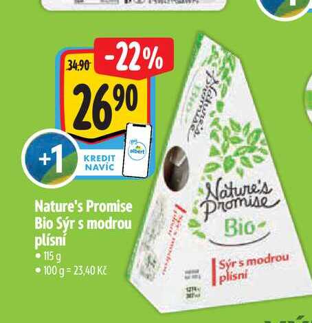   Nature's Promise Bio Sýr s modrou plísní 115 g   