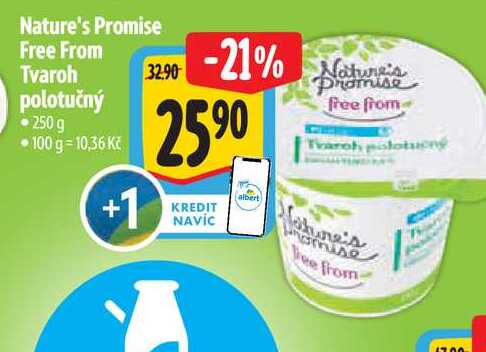 Nature's Promise Free From Tvaroh polotučný 250g  