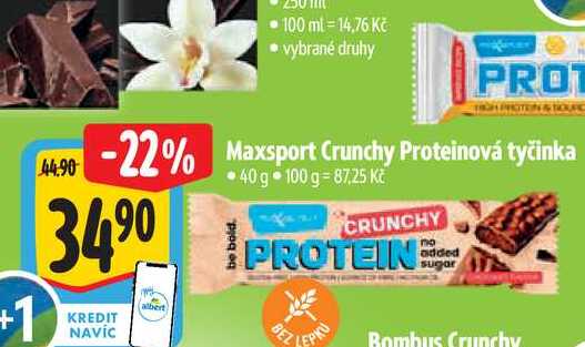   Maxsport Crunchy Proteinová tyčinka 40 g  