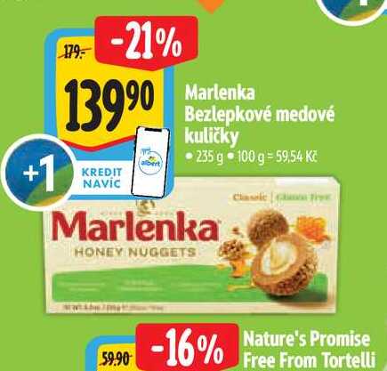 Marlenka Bezlepkové medové kuličky 235 g