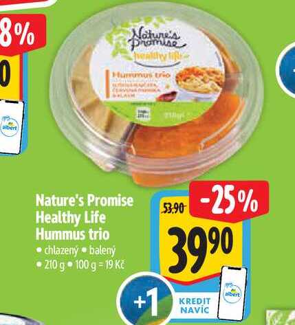 Nature's Promise Healthy Life Hummus trio 210 g