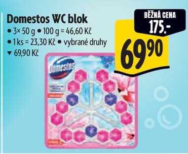 Domestos WC blok, 3x 50 g