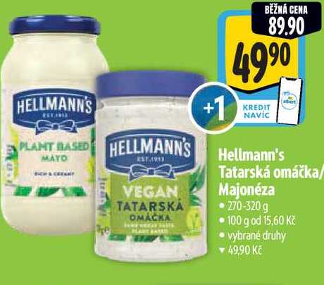   Hellmann's Tatarská omáčka/ Majonéza 270-320 g  
