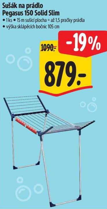 Sušák na prádlo Pegasus 150 Solid Slim 