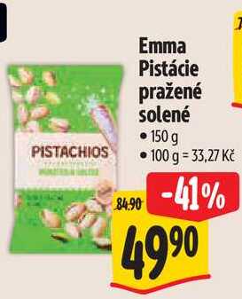 Emma Pistácie pražené solené, 150 g