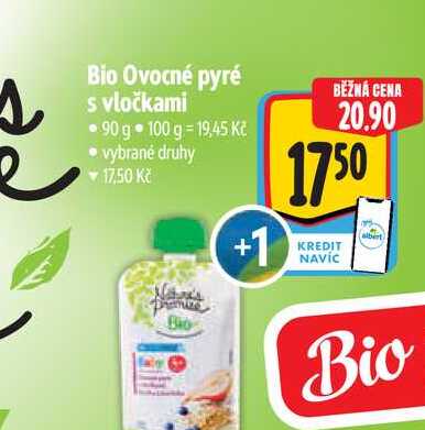 Bio Ovocné pyré s vločkami 90 g 