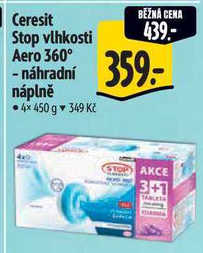 Ceresit Stop vlhkosti Aero 360° - náhradní náplně, 4x 450 g 