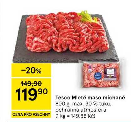 Tesco Mleté maso míchané, 800 g, max. 30% tuku