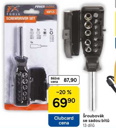 Šroubovák se sadou bitů 13 dílů 