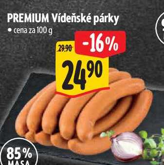PREMIUM Vídeňské párky, cena za 100 g