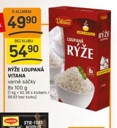 RÝŽE LOUPANÁ VITANA varné sáčky 8x 100 g