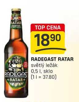 RADEGAST RATAR světlý ležák 0,5l v akci