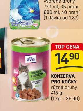 KONZERVA PRO KOČKY různé druhy 415 g