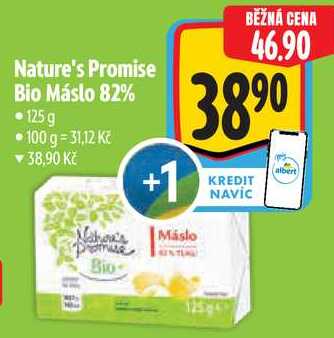 Nature's Promise Bio Máslo 82%, 125 g  v akci
