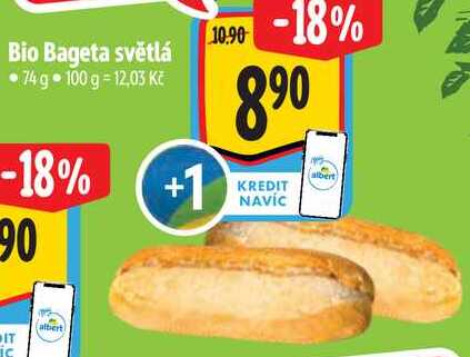 Bio Bageta světlá, 74 g 