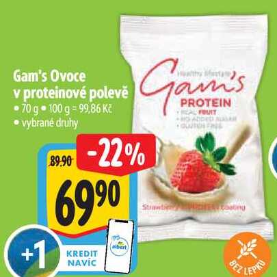 Gam's Ovoce v proteinové polevě, 70 g