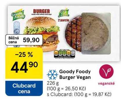 Goody Foody Burger Vegan, 226 g 
