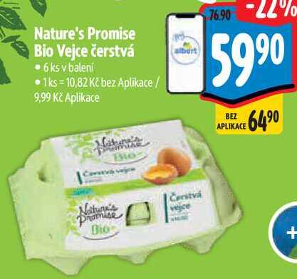 Nature's Promise Bio Vejce čerstvá, 6 ks