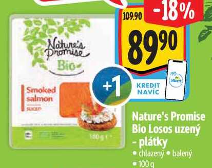 Nature's Promise Bio Losos uzený - plátky, 100 g