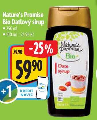 Nature's Promise Bio Datlový sirup, 250 ml