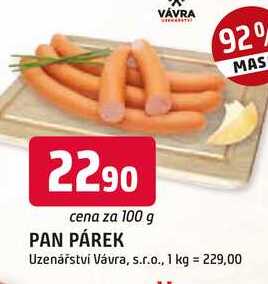 PAN PÁREK 100g 