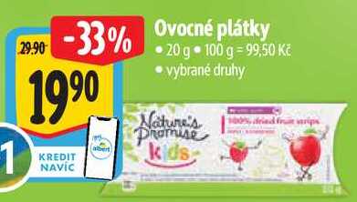 Ovocné plátky, 20 g